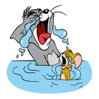 💨 d27dac95 Tom and Jerry Tom, Jerry, desenho animado, chorando, triste, lágrimas, emocional telegram sticker