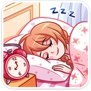 😴 30382ef9 ZZZ tidur, jam alarm, kartun, mimpi, gadis, tidur, zzz telegram sticker