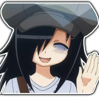 ✋ eef0ecda Tomoko Kuroki Watamote Anime, Ragazza, Personaggio, Cappello, Manga telegram sticker