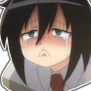 😭 f72e3228 Tomoko Kuroki Watamote anime, triste, piangere, Tomoko Kuroki telegram sticker