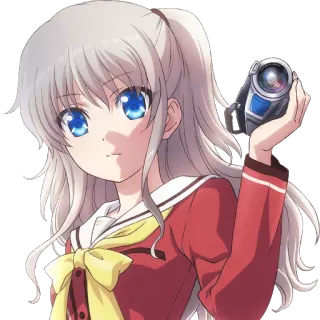 😐 2499b7ef Anime, Fille, Caméra, Personnage whatsapp sticker