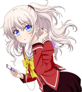 😯 c00e931f Nao Tomori Charlotte Anime, Fille, Uniforme scolaire, Nao Tomori, Charlotte whatsapp sticker