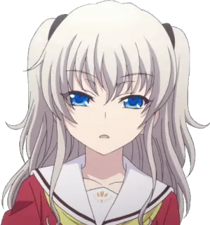 🤔 f59c8e2b Nao Tomori Charlotte Anime, Personnage, Fille, Cheveux Blancs, Nao Tomori, Charlotte whatsapp sticker