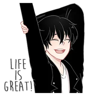 😗 2494bfe4 LIFE IS GREAT! vita, felice, fantastico, anime, manga, positivo, ottimista telegram sticker
