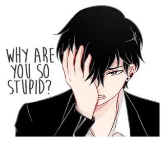 😠 86f241ab WHY ARE YOU SO STUPID? Anime, Frustrazione, Stupido, Domanda, Facepalm telegram sticker
