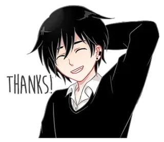 ☺️ b9fbf8bf THANKS! Anime, Grazie, Cartone animato, Gratitudine, Felice, Personaggio telegram sticker