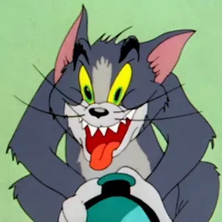 🤪 03d91a62 Tom Cat cartoon, kat, dier, grappig, Tom en Jerry whatsapp sticker