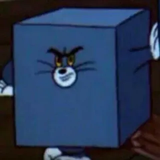 👾 0efc2635 Tom Cat Tom and Jerry Cartoon, Kat, Vierkant, Grappig, Meme whatsapp sticker