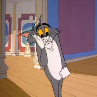😱 1b984f63 Tom Cat Tom and Jerry Cartoon, Kat, Grappig, Expressie, Bang, Geschrokken whatsapp sticker