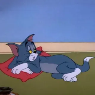 😴 3d5b765b Tom Tom and Jerry cartoon, kat, lui, verveeld, ontspannen, grappig whatsapp sticker