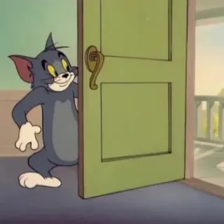 🚪 6afb8be2 Tom Cat Tom and Jerry cartoon, kat, deur, gluren, animatie whatsapp sticker