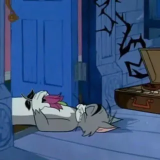 🌹 73e9049a Tom Tom and Jerry Cartoon, Kat, Bloem, Muziek, Platenspeler whatsapp sticker