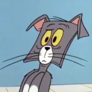 🥴 91bef630 Tom Cat Tom and Jerry cartoon, kat, grappig, uitdrukking, vierkant, vervormd whatsapp sticker