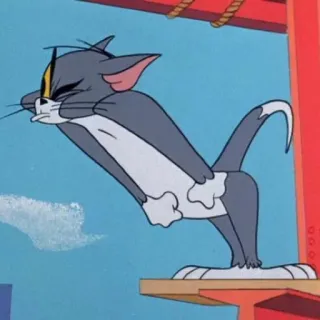 🤔 b369bad8 Tom Cat Tom and Jerry kat, cartoon, grappig, personage, dier whatsapp sticker