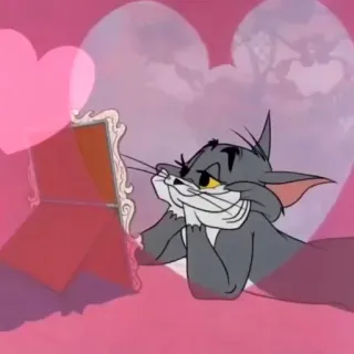 ❤️ b92ca1ce Tom Cat Tom and Jerry cartoon, kat, liefde, hart, valentijnsdag whatsapp sticker