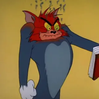 👺 bd4cdd23 Tom Cat Tom and Jerry cartoon, boos, gefrustreerd, kat, Tom en Jerry whatsapp sticker