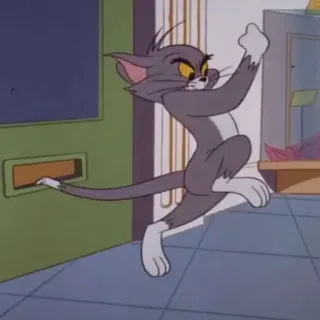 💃 d82864b4 Tom Cat Tom and Jerry cartoon, kat, middelvinger, belediging, onbeschoft, Tom en Jerry whatsapp sticker