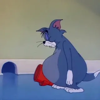 😔 eae7f9a0 Tom Tom and Jerry cartoon, kat, verdrietig, verslagen, Tom en Jerry whatsapp sticker