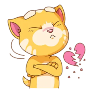 💔 9a11dc67 고양이, 상처받은 마음, 슬픈, 화난, 만화 telegram sticker
