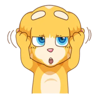 😞 e33525f2 Talking Ginger 고양이, 생강, 만화, 충격, 놀람 telegram sticker