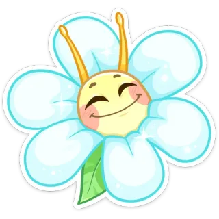 🌻 0d116834 花, 卡通, 可爱, 角色, 微笑, 自然, 花朵 telegram sticker
