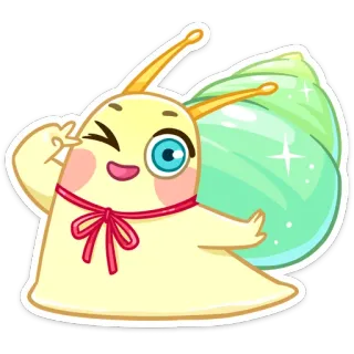 😉 24438acd 蜗牛, 卡通, 动物, 可爱, 快乐, 友善 telegram sticker