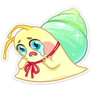 😢 d9710a9a 蜗牛, 伤心, 哭泣, 眼泪, 卡通, 贴纸, 可爱, 动物 telegram sticker