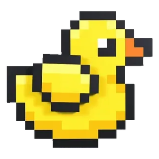 🤫 6a39638b 오리, 고무 오리, 픽셀 아트, 노란색, 장난감, 새 telegram sticker