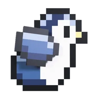 😃 c1953c05 픽셀 아트, 새, 동물, 귀여운, 펭귄 telegram sticker