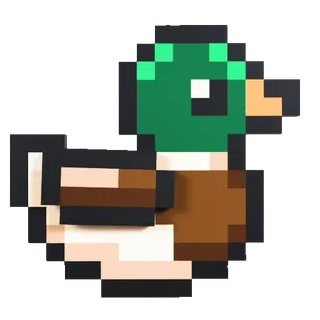 🙃 e2363521 픽셀 아트, 오리, 동물, 새, 귀여운 telegram sticker