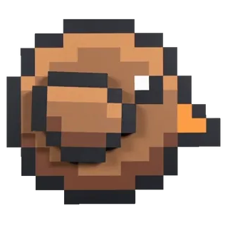 😯 17ab2136 像素艺术, 棕色, 动物, 鸟, 圆形, 简单, 可爱, 数码 telegram sticker