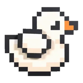 😇 20e7d5fc 鸭子, 像素画, 动物, 鸟, 可爱, 橡皮鸭 telegram sticker