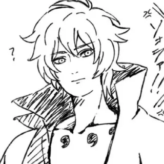 🤨 58ad0423 シャアァ！！ Аниме, Манга, Рисунок, Японский, Персонаж, Эскиз whatsapp sticker