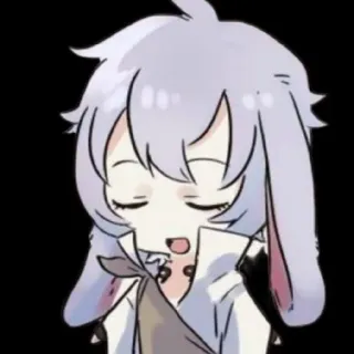 ☺️ 7cc77285 Аниме, Мультфильм, Чиби, Милый, Зайчик, Спящий whatsapp sticker