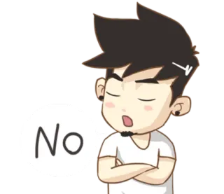 ❌ 10531b0d No ไม่, ไม่เห็นด้วย, การ์ตูน, ตัวละคร, การปฏิเสธ telegram sticker
