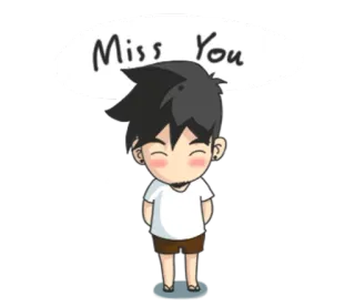 ☹ 2a44fdc5 Miss You การ์ตูน, คิดถึง, น่ารัก, ตัวละคร, ทักทาย telegram sticker