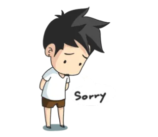 🙏 3eb0f8d0 Sorry ขอโทษ, เศร้า, การ์ตูน, ขอโทษ, ตัวละคร telegram sticker