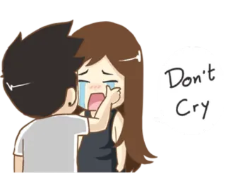 😊 5e38547b Don't Cry เศร้า, ร้องไห้, ปลอบใจ, การ์ตูน, น่ารัก, อารมณ์ telegram sticker