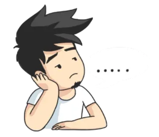 🙄 897f0655 การ์ตูน, คิด, เศร้า, ครุ่นคิด, คำพูด telegram sticker