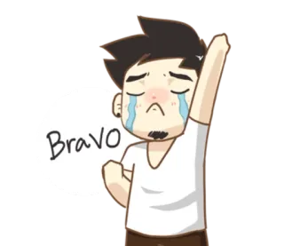 😭 a6be080b Bravo ปรบมือ, แสดงความยินดี, น้ำตา, การเฉลิมฉลอง, การ์ตูน telegram sticker
