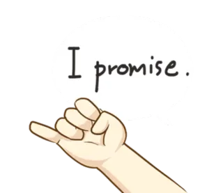 🤘 d9d577f4 I promise. สัญญา, สัญญาเกี่ยวแขน, ข้อตกลง, ท่าทางมือ, น่ารัก, การ์ตูน telegram sticker
