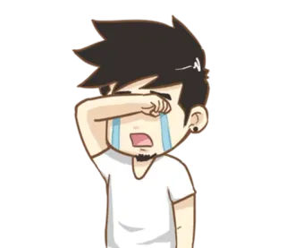 😭 e78738b4 ร้องไห้, เศร้า, เสียใจ, การ์ตูน, อารมณ์, น้ำตา telegram sticker