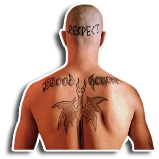 👨‍🦲 389d31ef RESPECT
BLOOD & HONOUR Tattoo, Rücken, Respekt, Blut, Ehre whatsapp sticker