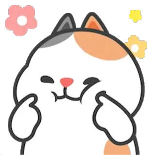 ❤ fb90dd90 猫, 贴纸, 可爱, 卡哇伊, 花 whatsapp sticker