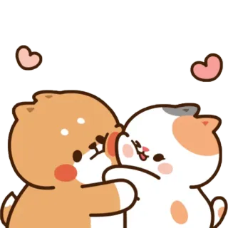 🥰 33bee4b7 cute, cartoon, animals, love, friends, cat, dog telegram sticker