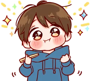 🍽 4830f657 Animé, Manger, Kawaii, Mignon, Baguettes, Nourriture telegram sticker