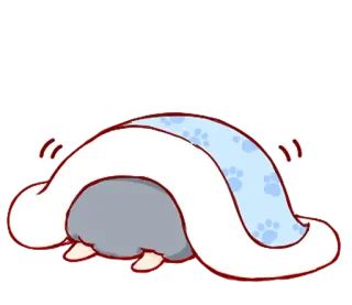 🙈 c93fe01e animal, mignon, endormi, couverture, chat telegram sticker