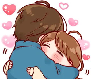 🤗 f19b2813 amour, câlin, coeurs, couple, relation telegram sticker