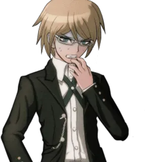 😨 07a97ccc Byakuya Togami Danganronpa Anime, Manga, Personaggio, Occhiali, Completo telegram sticker