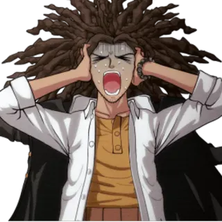 😱 ca52f4ea Yasuhiro Hagakure Danganronpa Anime, Yasuhiro Hagakure, Danganronpa, Shock, Panico telegram sticker